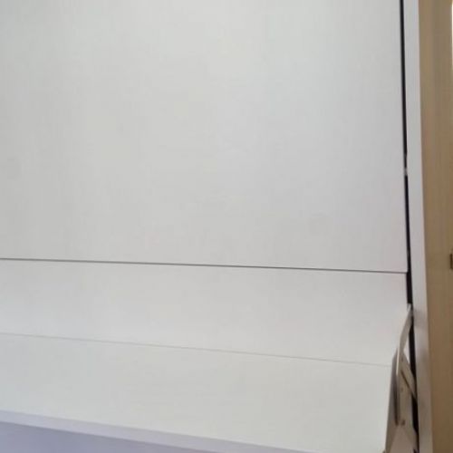 MU67 LITERA ABATIBLE HORIZONTAL LACADA BLANCO CON MESA DE ESTUDIO